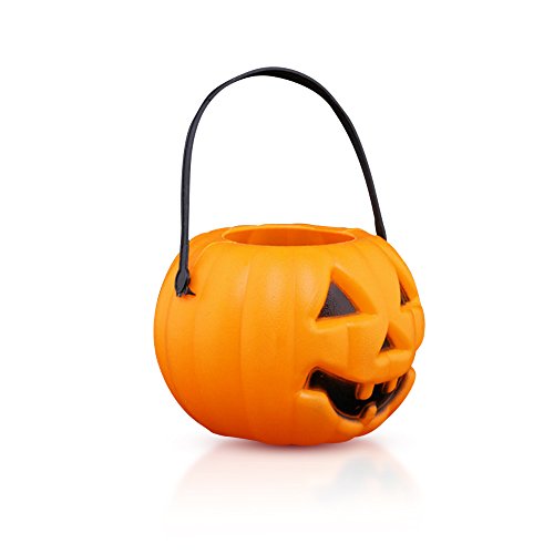 Theefun Halloween Handheld Pumpkin Lantern Light, Jack-O-Lantern Smile Face Light, Candy Bucket Portable Pumpkin Light,Holiday Event Decor Halloween Children Trick-or-Treat Lantern Light - Thumbnail 4