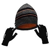 Welltop Compatible Music Hat + Touchscreen Gloves Winter Warm Trendy Hat with Wireless Headset Earphone Stereo Speaker Mic Hands-Free Speaker Hat Texting Gloves Perfect for Christmas gift