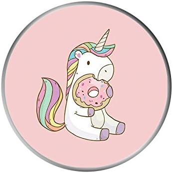 Pop Out Socket Collapsible Expanding Grip Stand and Holder for Phones and Tablets - Cute Unicorn with Donut/Pink