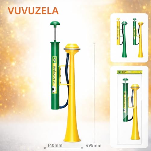 Vuvuzela Gigante, Verde e Amarelo, Buzina Super Potente para Torcida