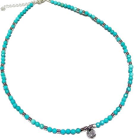 Amazon Co Jp Clack クラック 天然石 シルバー925 シンプルネックレス サイズ調節可能 春 夏 秋 冬 メンズ ターコイズ Free 服 ファッション小物