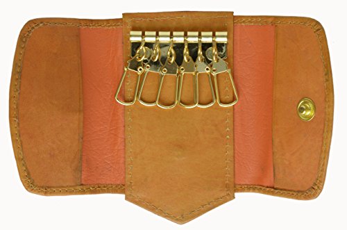 100% Genuine Leather Key Holder Tan #1312CF