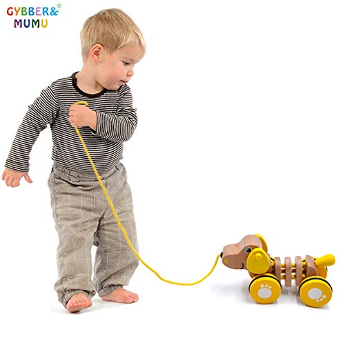 GYBBER&MUMU Playful Puppy Wooden Pull Toy Preschool Solid Wood Educational Toys for Toddlers Ages 12 Months + - Thumbnail 5