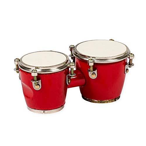 Bongo Drum Miniature Replica Red Brown 2.75 x 1.5 Resin Refrigerator Magnet - Thumbnail 3
