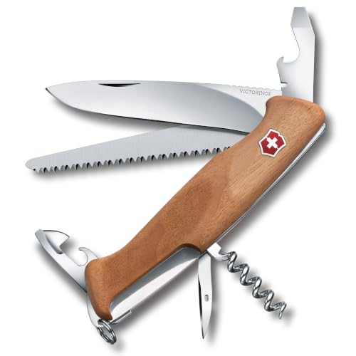 Victorinox Ranger 55 Wood Taschenmesser, Swiss Army Knife, 10 Funktionen