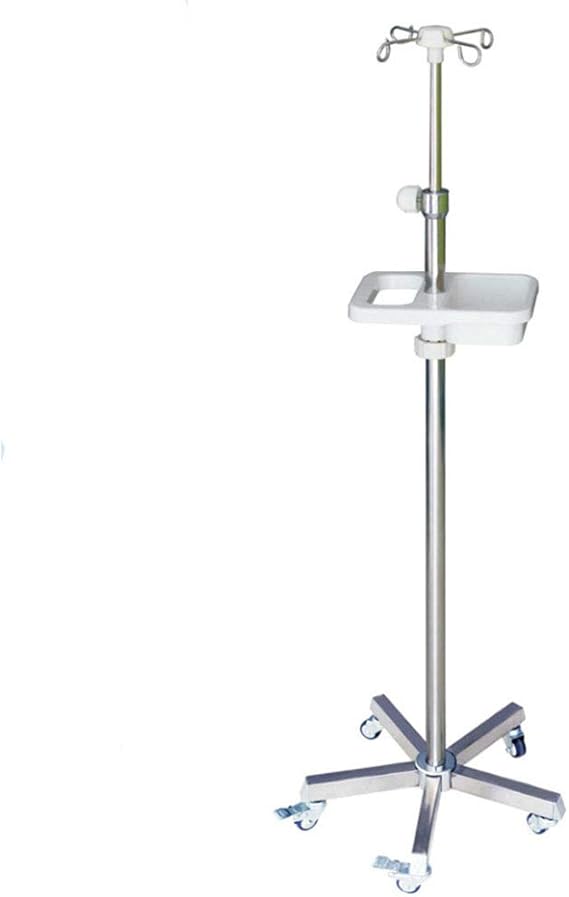 Height Adjustable Deluxe Drip Stand Portable with 5 Wheels, Infusion