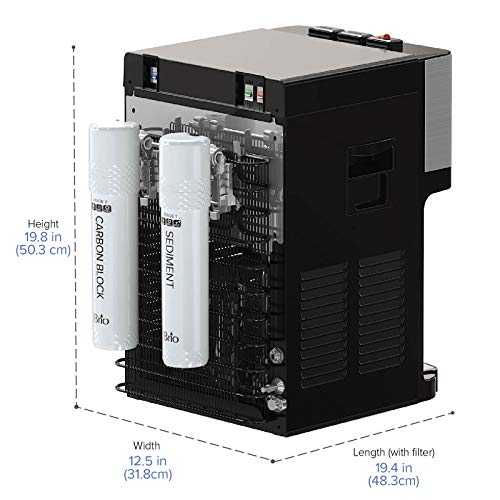 Brio Countertop Self Cleaning Bottleless Water Cooler Dispenser with Filtration - Hot Cold and Room Temperature Water. Free Extra Replacement Filters Included - UL/Energy Star Approved