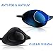 Swimming Goggles,Anti-Fog No-Leak UV Protection Racing Swim Goggles with 4 Interchangeable Nose Pieces+Case+Nose Clip+Ear Plugs,by Mooker (Black&Blue)