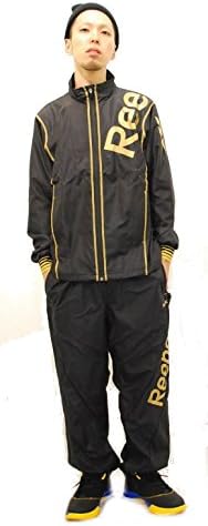 リーボック Reebok 長袖 トレーニング ナイロン セットアップ メンズ ビッグロゴ リブボーダー Z Z 2xl ブラック ゴールド アウトドア アウトドアジャケット 通販 Amazon