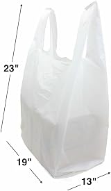 Plastic Carrier Bags 100 White Vest Style Handles Large 13x19x23 Inch Groceries view 2