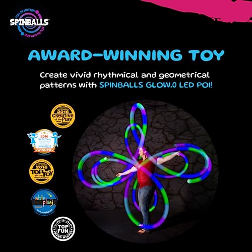 Spinballs Glow.0 LED Poi - Aufladbare Leuchtbälle Mit 22 Lichtmodi