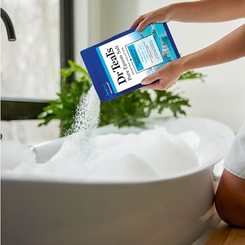 DR TEAL’S PURE EPSOM MAGNESIUM SALT SOAK, RESTORATIVE MINERALS WITH MAGNESIUM, POTASSIUM & ZINC, 3 LBS