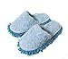 Friendly House Women’s Rose Fleece Winter Floor Cleaning Mop Slippers (Suitable for US Women 7-9, Blue)thumb 1