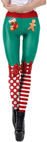 Women's Christmas Costume Leggings Workout Running Tights Elasticity Yoga Pants S-XL