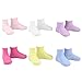 TeeHee Little Girls Cotton Basic Crew Socks 6 Pair (6-8 Years, Solid)