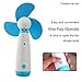 Mini Handheld Fan Personal Portable Cooling Fan Battery Operated Fan Sponge Blade Electric Fan for Home Outdoor and Travel (Blue)