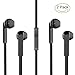 Parkido 2 Pack In-Ear Wired Headphones Earbuds with Microphone Earphones Stereo Sound for Android System Black