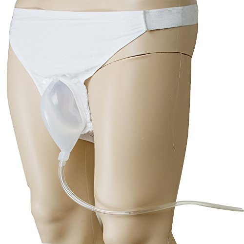 Finlon Reusable Portable Wearable Urinal Urine Bag Ventilate Urine Collector Pee Bag Incontinence Aid Bathroom 1000ml (Men)