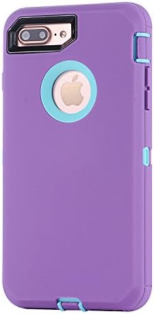 iPhone 8 Plus Case,iPhone 7 Plus Case, Armorzon HeaviTek Defender Body Armor Dust Proof Heavy Duty Shockproof Rugged PC TPU Cover for Apple iPhone 8 Plus/ iPhone 7Plus (Purple Teal Blue)