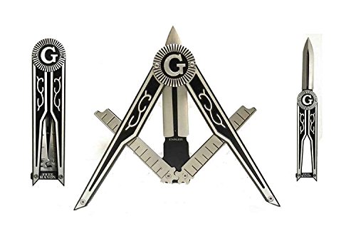 Square & compass with g folding knife - 3 1/4"…