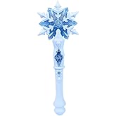 Kisangel 1Pc Light Up Snowflake Wand, LED Glow Princess Wand Toy Princess Party Favors for Kids Girls Costume Cosplay Accessories, Sky-Blue