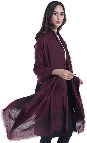 Women Sheer Plus Size Viscose shawls and Wraps for Wedding, Large Fringe Fashion Lightweight Woman Scarfs (Red Wine)