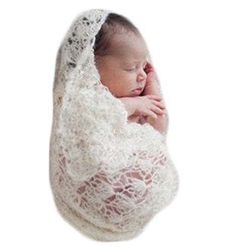 Baby Photography Props Boy Girl Photo Shoot Outfits Newborn Crochet Costume Infant Knitted Clothes Mohair Blanket (White)