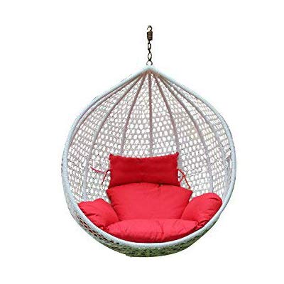 Virasat Hanging Swing Chair for Balcony for Garden Patio Single Seater Off-White Color Swing Chair - Outdoor Furniture Ceiling Swing Chair with Connectors