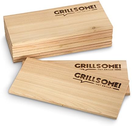 Grilling Planks Made of Canadian Cedar Wood | Barbecue Boards, Smoking Planks Set (Smooth and Rough Surface) Untreated, Smoke Aroma - Set of 10 pcs