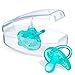 Chicco PhysioForma 100% Soft Silicone One Piece Pacifier for Babies Aged 6-16 Months | BPA & Latex Free | Reusable Sterilizing Case | Teal, 2pk
