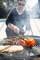 La Hacienda Tripod with BBQ Grill Adjustable Height Portable Black view 7