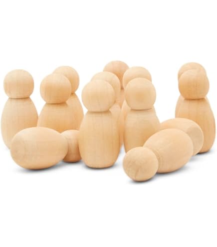 HONITANO – 6 Figuras De Madera Sin Terminar Para Pintar, Ideales Para Manualidades Infantiles