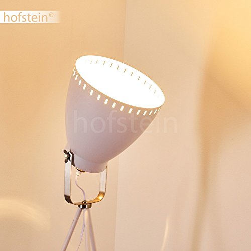 Stehlampe Tanhua, Vintage Stehleuchte aus Metall in Weiß, E27-Fassung, verstellbare Bodenleuchte im Retro-Design, mit… – Bild 5