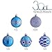 Valery Madelyn 30ct 60mm Winter Wishes Silver Blue Shatterproof Christmas Ball Ornaments Decoration for Christmas Tree