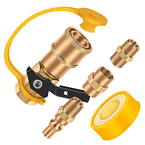 GORNORVA 5PCS 1/4" RV Propane Quick Connecting Fittings with Teflon
