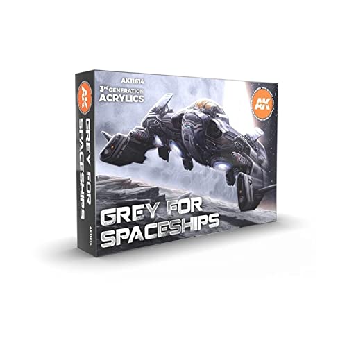 Grey for Spaceships Colours Set - AK Interactive Acrylic 3g Paints- AK11614