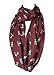 Etwoa Boston Terrier Claret Red Print Infinity Scarf Circle Loop Scarf