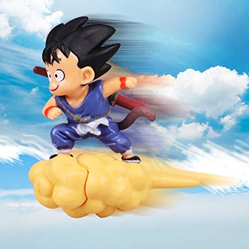 COSMOSS Dragon Ball Red Goku Car Dashboard Decoration Flying Action Figure Toy Collection, Stick-on Window or Standalone on Dashboard with Adhesive Tape (Blue Goku)