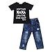 ABEE 2Pcs/Set Toddler Kids Baby Boy T-Shirt Tops Denim Pants Trousers Outfits Clothes