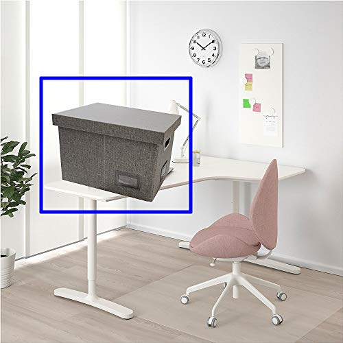 File Storage Organizer Box, 2 Pcs Collapsible Linen Office Filling Boxes for Letters Legal Files and Hanging File Folders