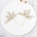 Unicra Wedding Crystal Flower Hair Pins Decorative Wedding Bridal Hair Accessories for Brides Pack of 2 (B-Gold)