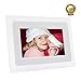 7-Inch Digital Photo Frame TFT LCD Screen with Auto- Play/Calendar/Clock Function, 800x480 High Resolution- Support 32GB SD Card (White)