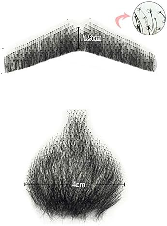 100% Human Hair Full Hand Tied Men Fake Beard Mustache makeup body care full set