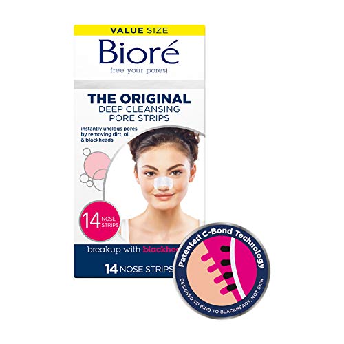 Bioré Original, Deep Cleansing Pore Strips, 14 Nose Strips for Blackhead Removal, with Instant