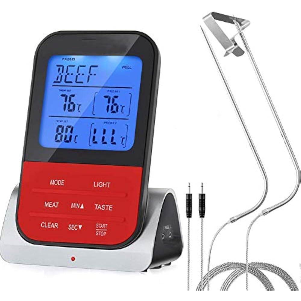 Wireless Meat Thermometer, Probe Dual Instant Read Digital Food Cooking