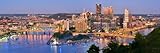 Pittsburgh Skyline PHOTO PRINT UNFRAMED DUSK Downtown City COLOR Art Print Version 11.75 inches x 36 inches Photographic Panorama Poster Picture Standard Size