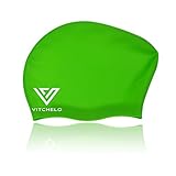 Vitchelo Waterproof Extra Large Swim Caps for Long Hair - Silicone Swimming Cap Dreadlocks Women & Ladies That Keeps Hair Dry (Green)