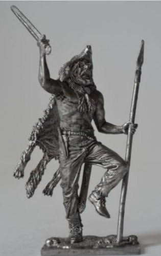 Tin Figures Historical Berserk 9-10 Age with Sword and Spear 54MM 1/32 VV5