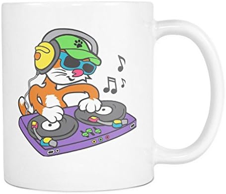 Cool Cat DJ White 11 oz Coffee Mug