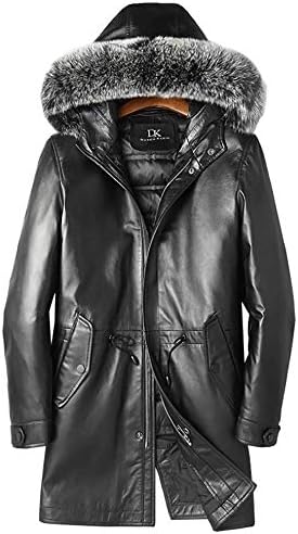 L Z L 高級本革 メンズ ダウンジャケット 宅配便送料無料 ロング丈 ラム革 厚手ダウンジャケット ダウンコート 大きいサイズ 革ジャン 紳士服 ライダース ジャケット ビジネスコート 防風 防寒コート レザーダウンジャケット 羊革